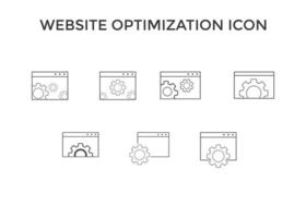 icônes d'optimisation de site Web. icône de symbole de développement de page de site Web. concept pour le référencement et la conception web vecteur