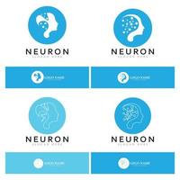 logo de neurone ou création de logo de cellule nerveuse, icône de modèle d'illustration de logo de molécule avec concept vectoriel