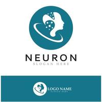 logo de neurone ou création de logo de cellule nerveuse, icône de modèle d'illustration de logo de molécule avec concept vectoriel