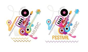 conception d'affiche de festival de musique vecteur