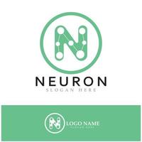 logo de neurone ou création de logo de cellule nerveuse, icône de modèle d'illustration de logo de molécule avec concept vectoriel