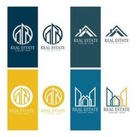 Conception d'illustration vectorielle de logo d'entreprise immobilière vecteur