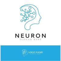 logo de neurone ou création de logo de cellule nerveuse, icône de modèle d'illustration de logo de molécule avec concept vectoriel