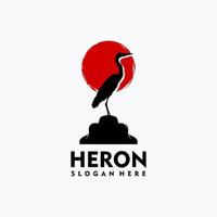 logo héron simple concept art vectoriel