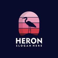 logo héron simple concept art vectoriel