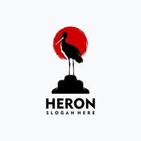 logo héron simple concept art vectoriel