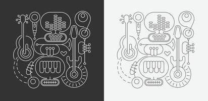 dessin au trait musical abstrait vecteur