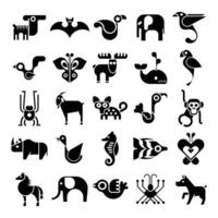 icônes vectorielles d'animaux vecteur