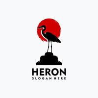 logo héron simple concept art vectoriel