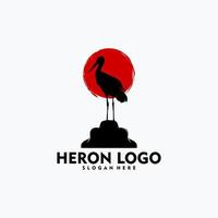 logo héron simple concept art vectoriel