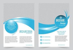 ensemble de brochures de couverture vague bleue vecteur