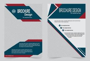 ensemble de brochures de couverture rouge et bleu vecteur