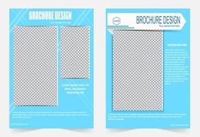 brochure couverture simple bleu avec espace image vecteur