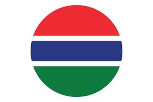 cercle drapeau vecteur de gambie sur fond blanc.