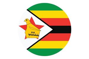 vecteur de drapeau de cercle du zimbabwe sur fond blanc.