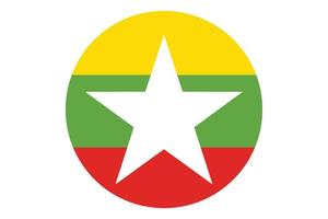 vecteur de drapeau de cercle du myanmar