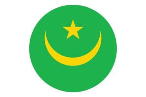 cercle drapeau vecteur de mauritanie sur fond blanc.