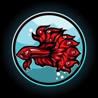 mascotte de poisson betta. création de logo esport vecteur