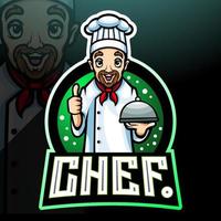 mascotte de cuisinier. création de logo esport vecteur