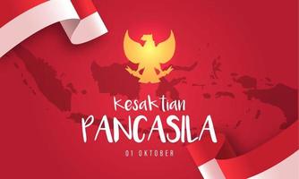 bonne journée pancasila. illustration vectorielle de la célébration de pancasila en indonésie vecteur