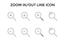 ensemble d'icônes de zoom avant. loupe zoom avant signe plus. utilisé pour le référencement ou les sites Web. vecteur