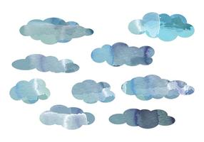 Éléments de nuage d'aquarelle vectorielle vecteur