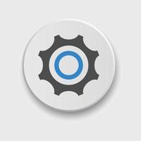 icône de réglage pour les applications ou l'interface Web avec bouton. ensemble de paramètres, engrenage, vecteur d'icône de rouage avec bouton. signe un réglage de style plat ou un engrenage avec bouton