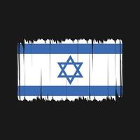 coups de pinceau du drapeau israélien. drapeau national vecteur