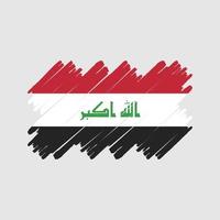 pinceau drapeau irakien. drapeau national vecteur