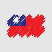 brosse de drapeau de taïwan. drapeau national vecteur