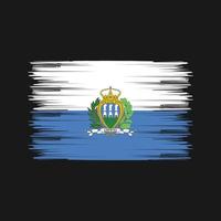 pinceau de drapeau de saint-marin. drapeau national vecteur