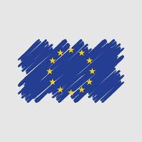 pinceau drapeau européen. drapeau national vecteur