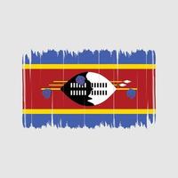 coups de pinceau du drapeau du swaziland. drapeau national vecteur