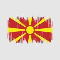 coups de brousse du drapeau de la macédoine du nord. drapeau national vecteur