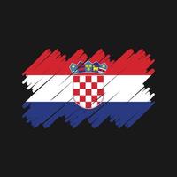 pinceau drapeau croatie. drapeau national vecteur