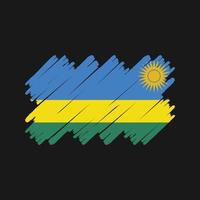 pinceau drapeau rwandais. drapeau national vecteur