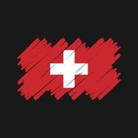 pinceau drapeau suisse. drapeau national vecteur