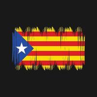 coups de brousse du drapeau de la catalogne. drapeau national vecteur