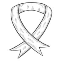 ruban charité humanitaire journée internationale isolé doodle croquis dessiné à la main avec style de contour vecteur