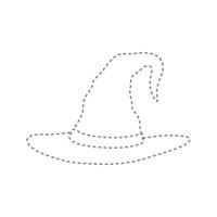 feuille de calcul de traçage de chapeau de magicien pour les enfants vecteur