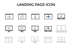 icônes de page de destination. utilisé pour le référencement ou les sites Web vecteur