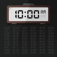 horloge numérique affichant 10 heures avec numéro numérique réglé eps 10 vecteur gratuit