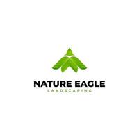 vecteur et icône du logo de l'aigle de la nature verte, logo abstrait de l'aigle vert, illustration vectorielle