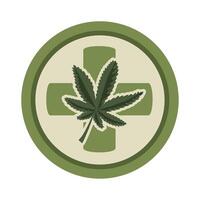 emblème du cannabis médicinal vecteur