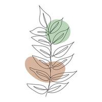 feuilles de plantes dessin au trait. dessin des contours. l'art du minimalisme. vecteur