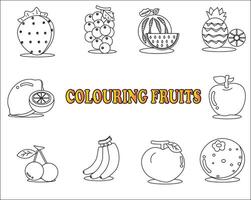 coloriage de fruits pour les enfants vecteur