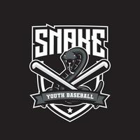 création de logo de baseball mascotte serpent vecteur