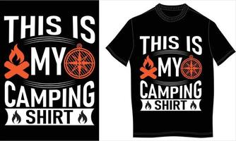 conception de t-shirt de camping vecteur