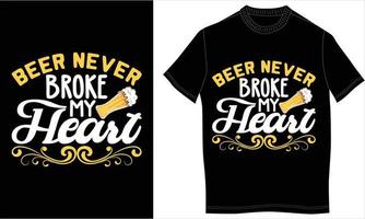 conception de tshirt de bière vecteur