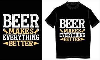 conception de tshirt de bière vecteur